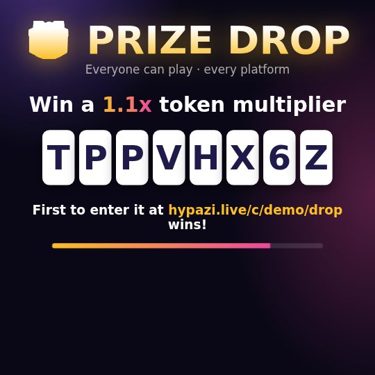 Prize drop on stream